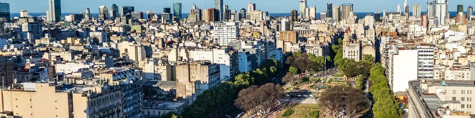 Aerial view of Plaza del Congreso, Buenos Aires, Argentina