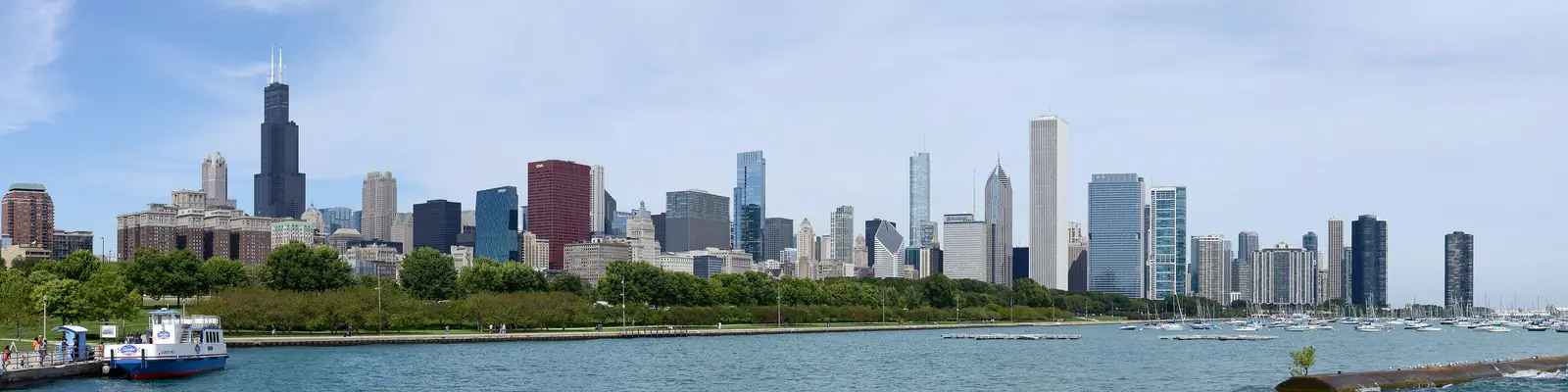 Chicago skyline from Lake Michigan, United States